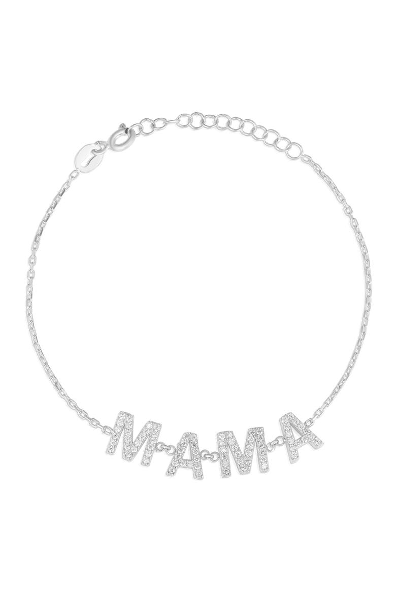 CZ Mama Chain Bracelet, Main, color, SILVER