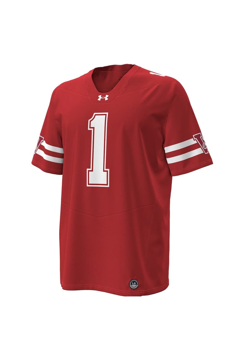 Men's Under Armour #1 Red Wisconsin Badgers 1980 Throwback Home Replica Game Jersey, Alternate, color, Red