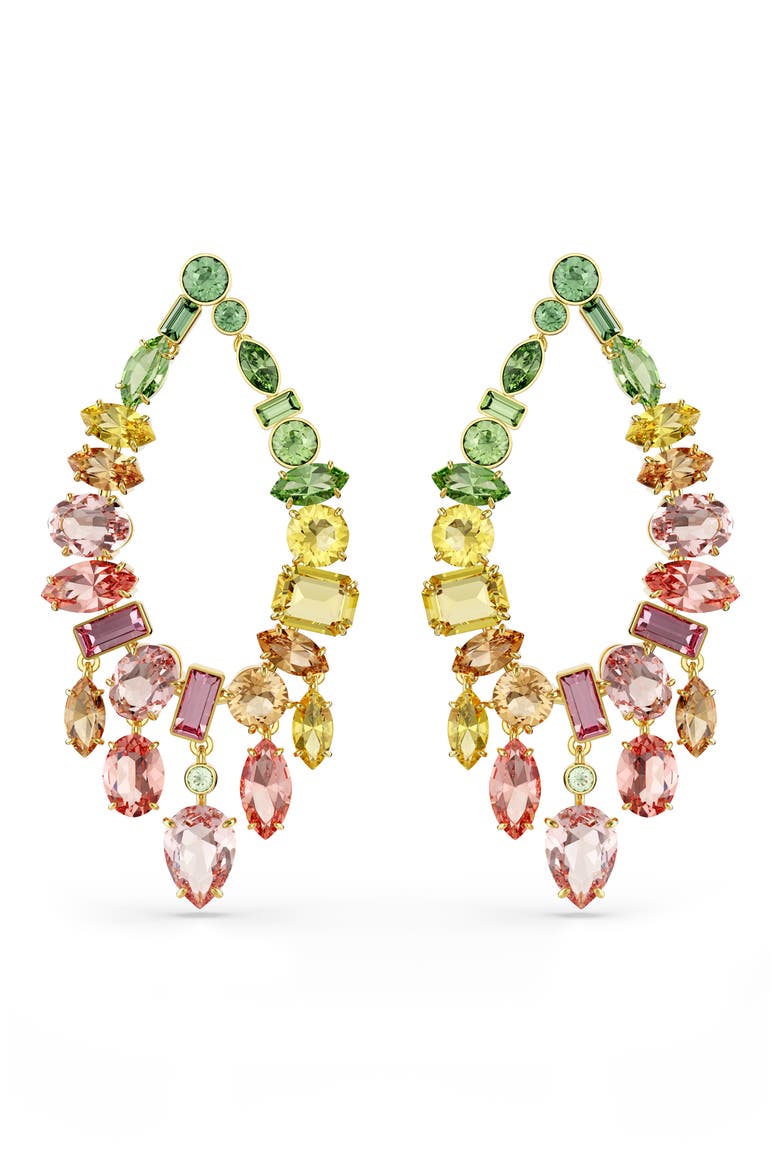 Gema Crystal Hoop Earrings, Alternate, color, GOLD/ MULTI