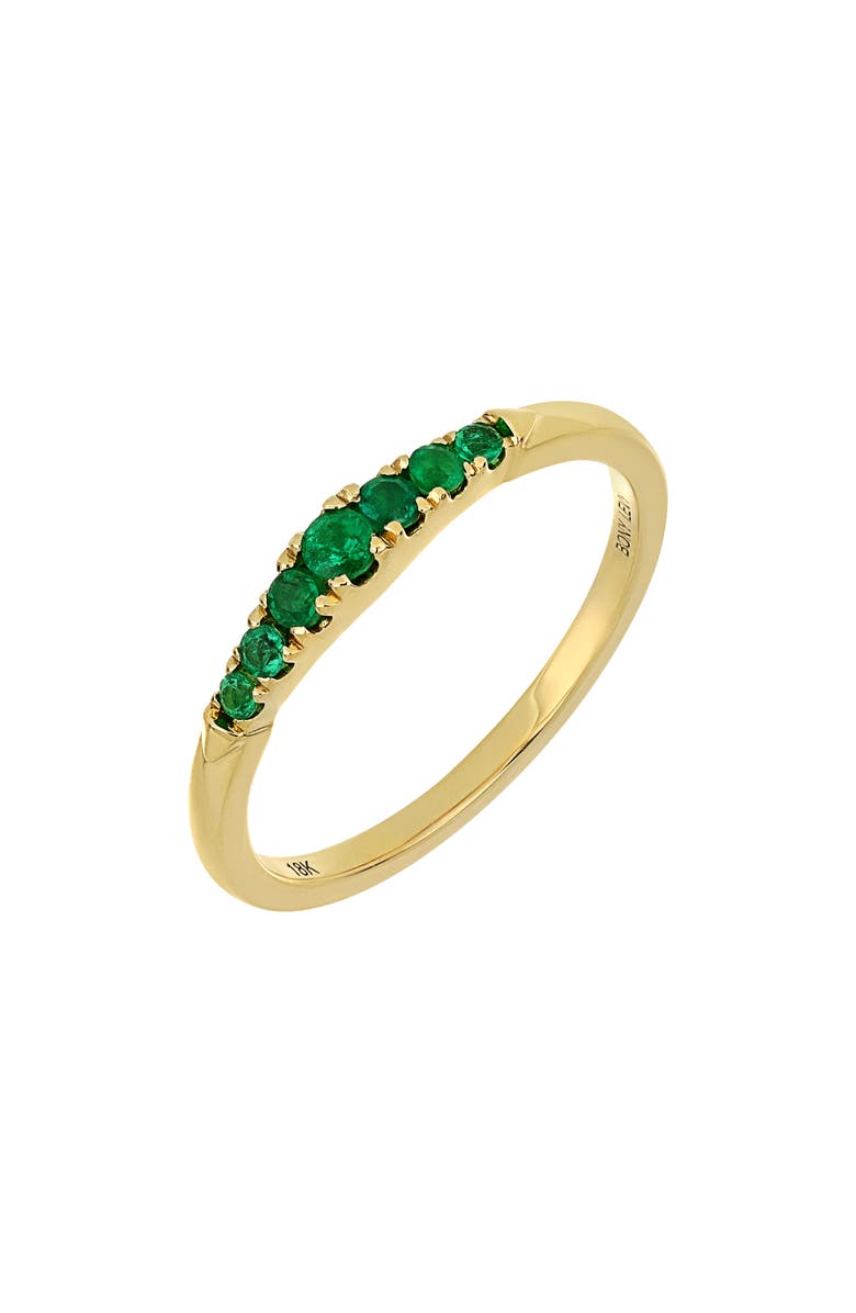 Bony Levy El Mar Emerald Stacking Ring, Main, color, 18K Yellow Gold