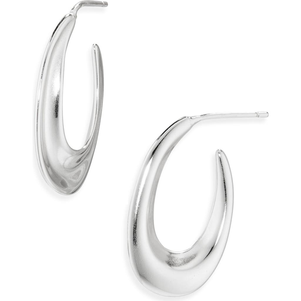 Argento Vivo Tapered Oval Hoop Earrings In Metallic