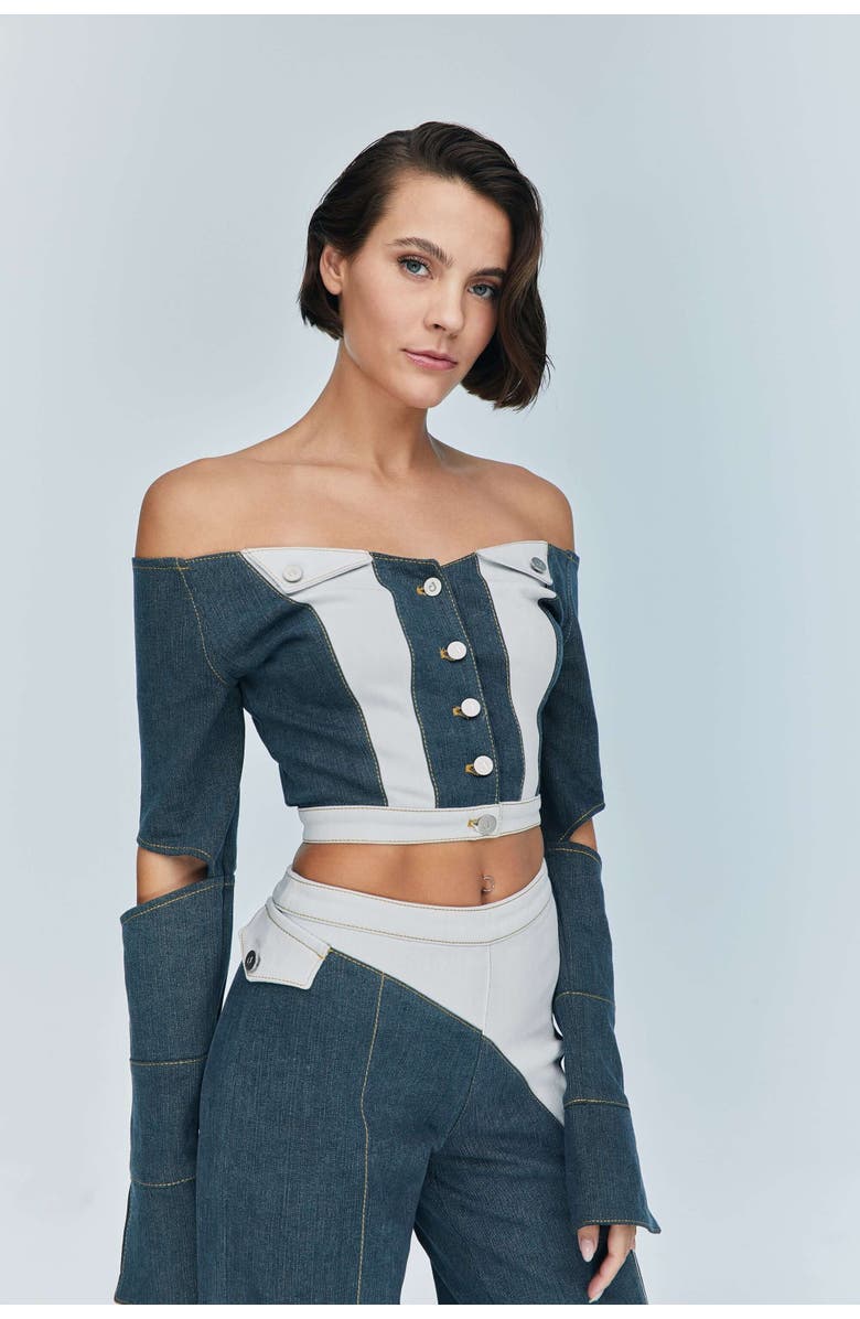 Jendue Monte Off Shoulder Top, Main, color, Blue