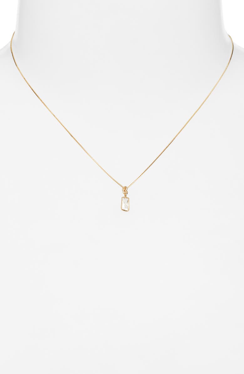 Set & Stones Agnes Cubic Zirconia Pendant Necklace, Alternate, color, Gold