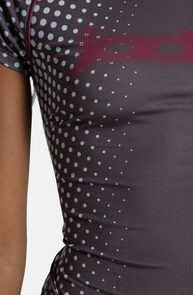 JADED LONDON Illusion Print Football Crop T-Shirt, Alternate, color, Grey