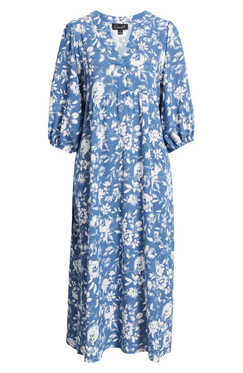 Connected Apparel Puff Sleeve Midi Dress, Alternate, color, 