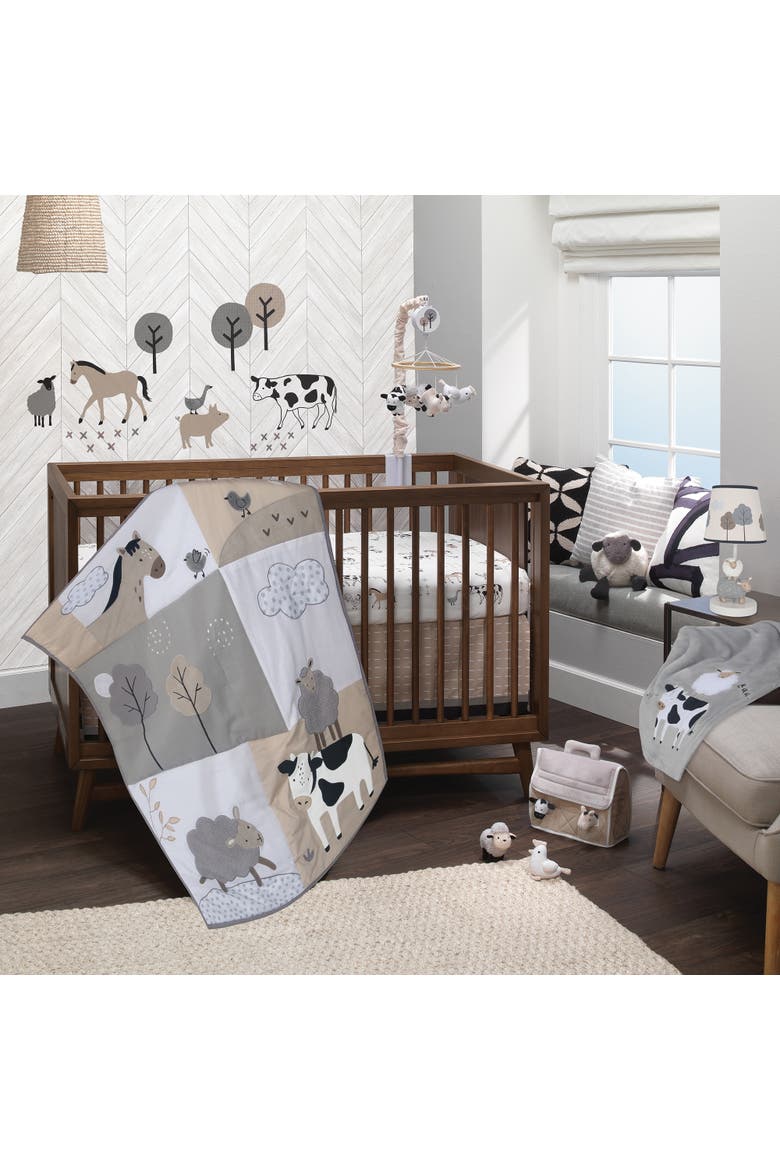 Baby Farm Plush Barn with 4 Stuffed Animals Toy, Alternate, color, Taupe