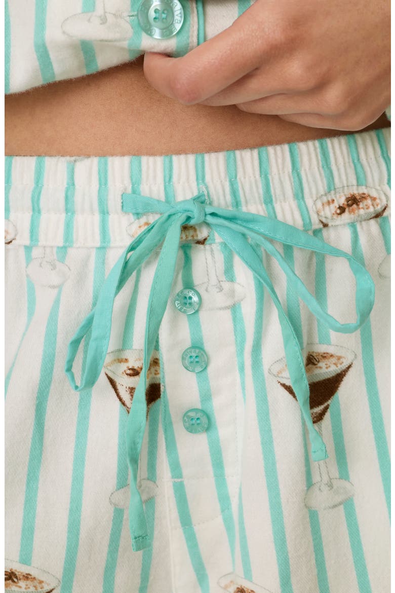 Flannel Pajamas and Headband 3-Piece Set, Alternate, color, POOL BLUE
