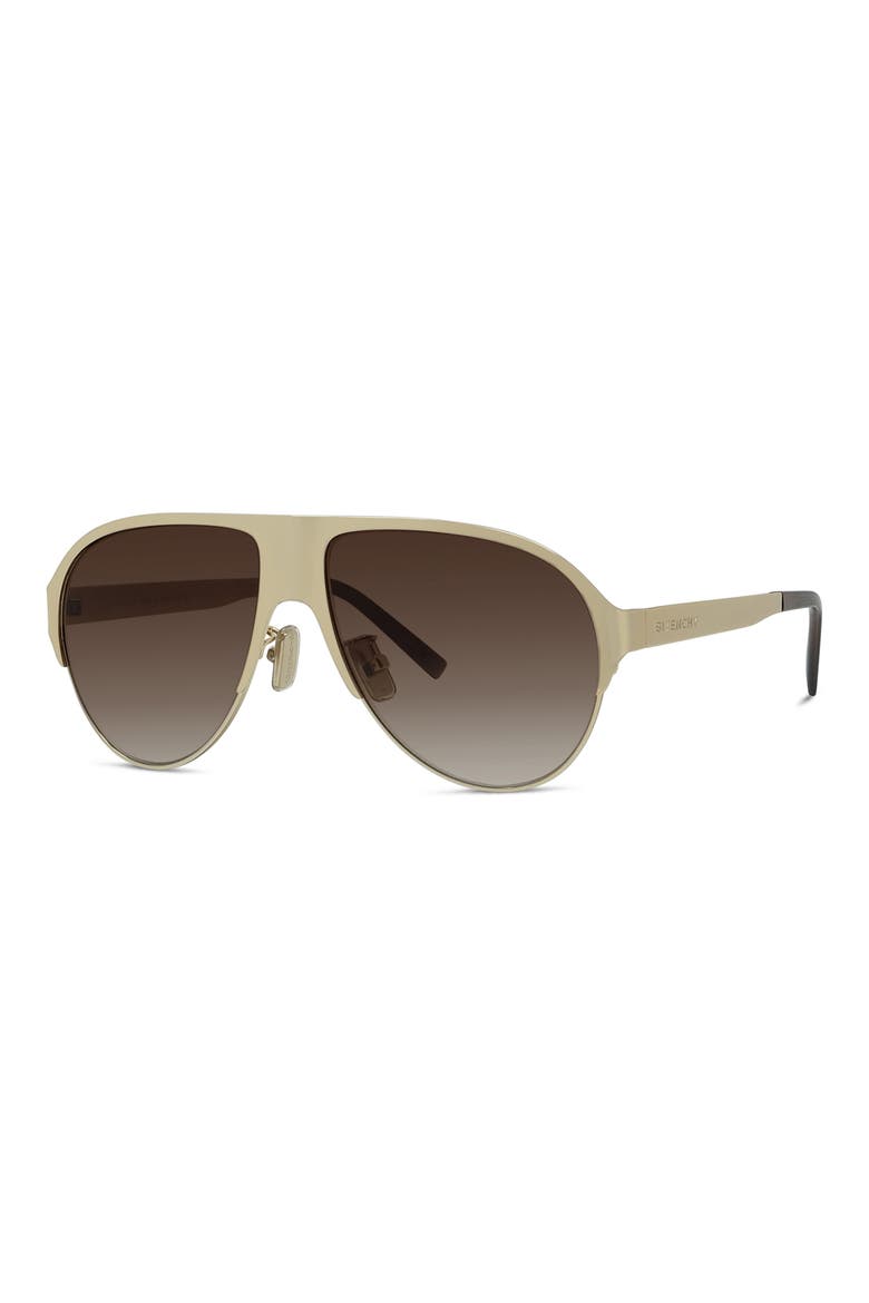 57mm Gradient Pilot Sunglasses, Alternate, color, GOLD / GRADIENT BROWN