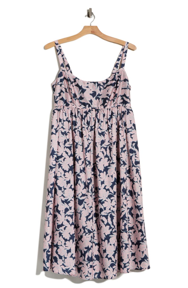 Hutch Brixton Floral Fit & Flare Midi Dress, Main, color, Navy Outline Floral