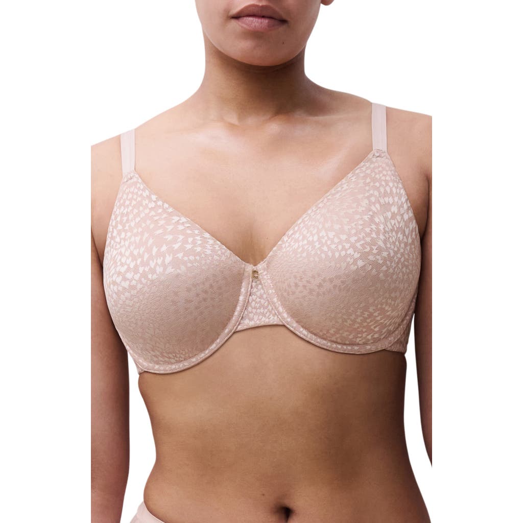 Chantelle Lingerie Magique Underwire Back Smoothing Minimizer Bra In Pink