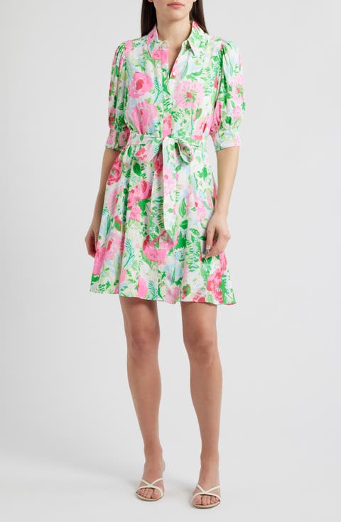 Larkyn Floral Elbow Sleeve Shirtdress