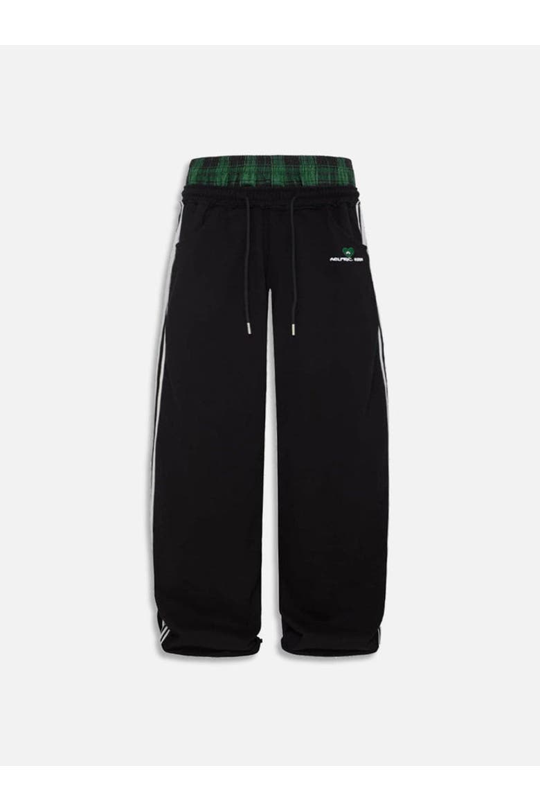 Double Waist Baggy Sweatpants, Alternate, color, Black