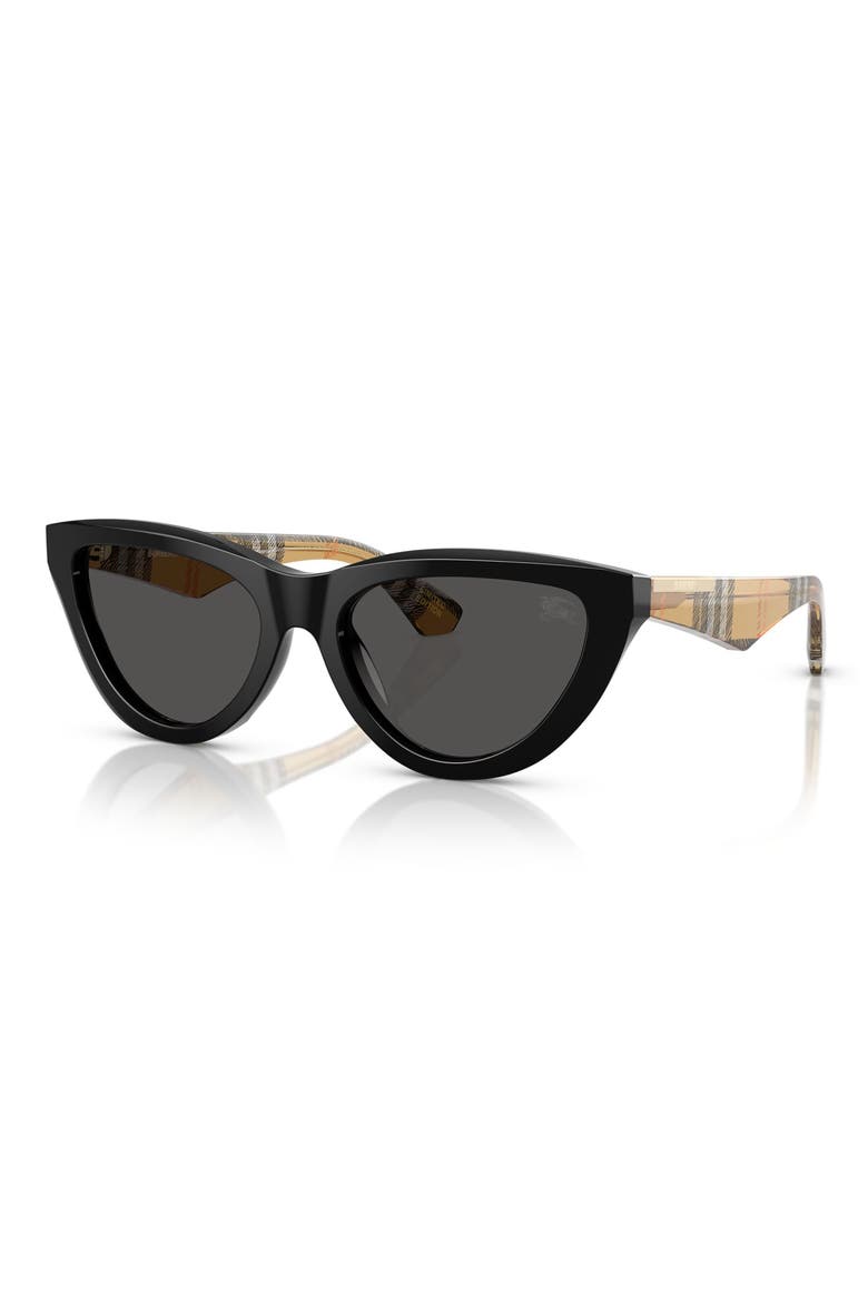 55mm Cat Eye Sunglasses, Alternate, color, BLACK / DARK GREY