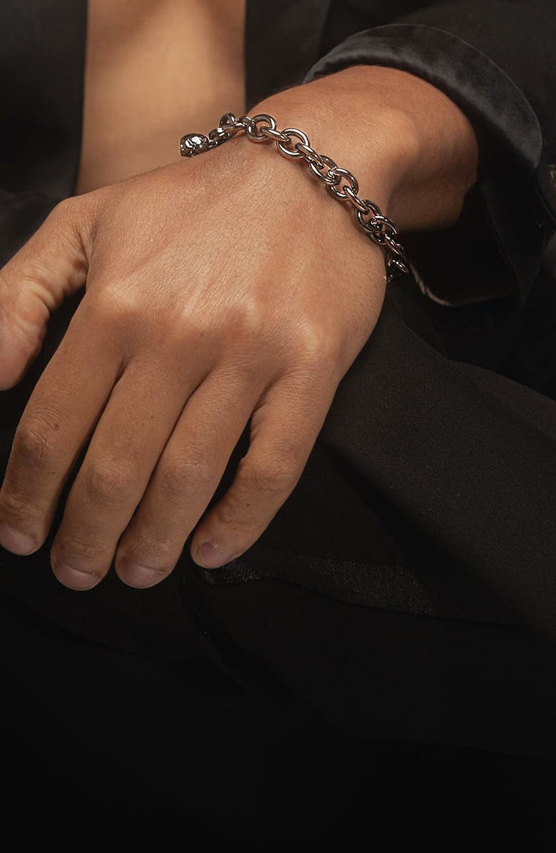 YOJ Scream Curb Bracelet in Gunmetal, Alternate, color, Black