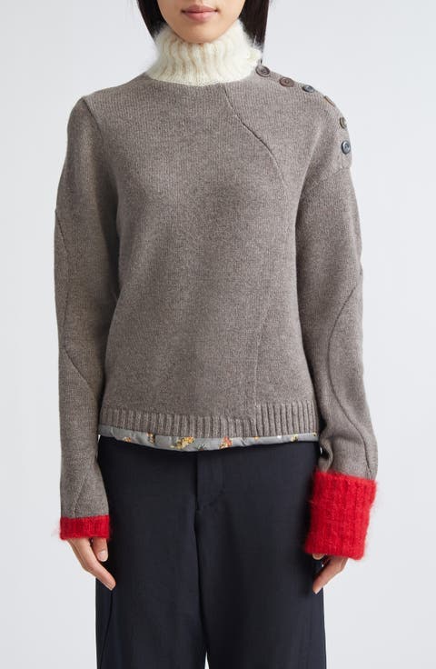 Cashmere, Mohair & Silk Blend Turtleneck Sweater