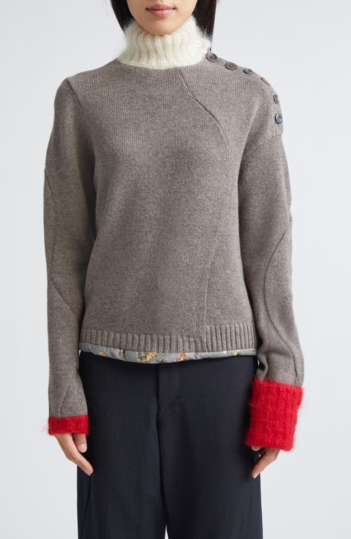 Undercover Cashmere, Mohair & Silk Blend Turtleneck Sweater In Gray