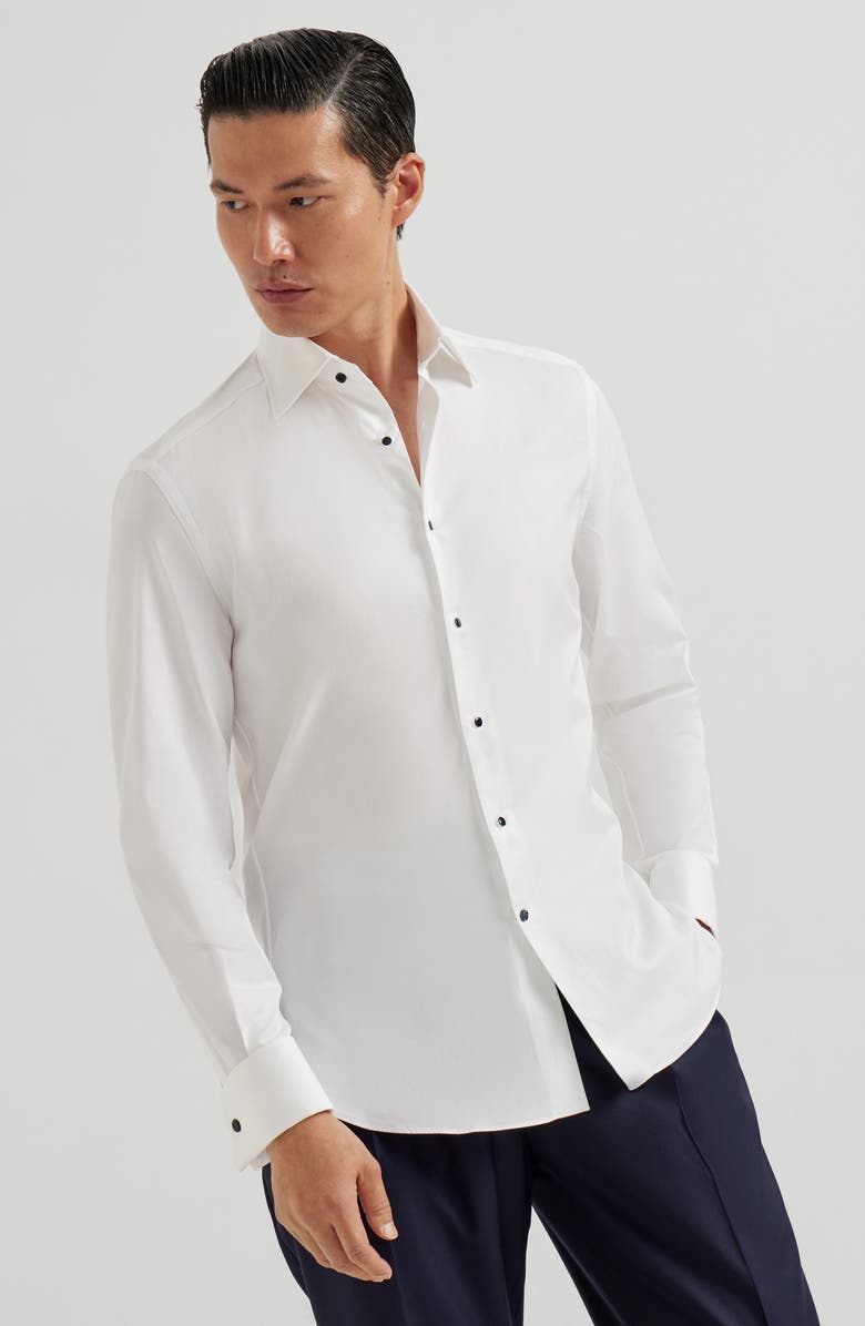Brunello Cucinelli Tuxedo shirt, Alternate, color, White
