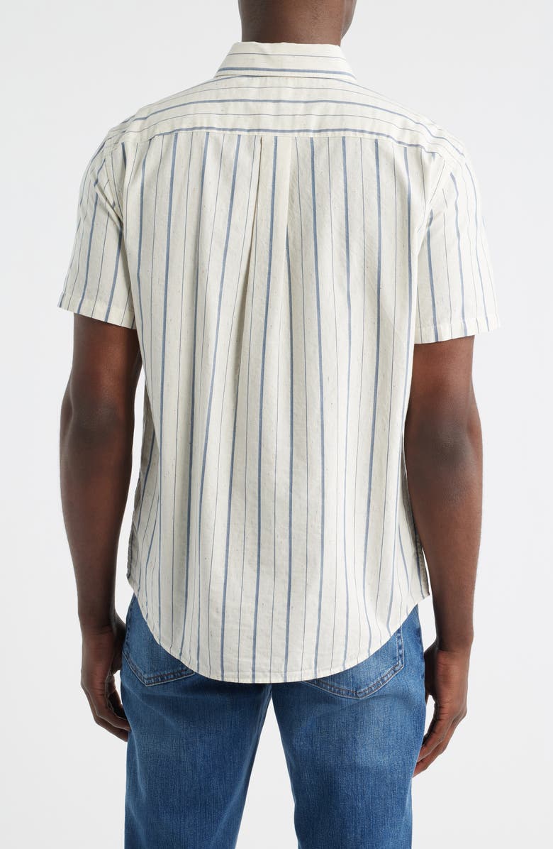 Billy Reid Donelson Short Sleeve Check Sport Shirt, Alternate, color, Tinted White/ Carbon Blue