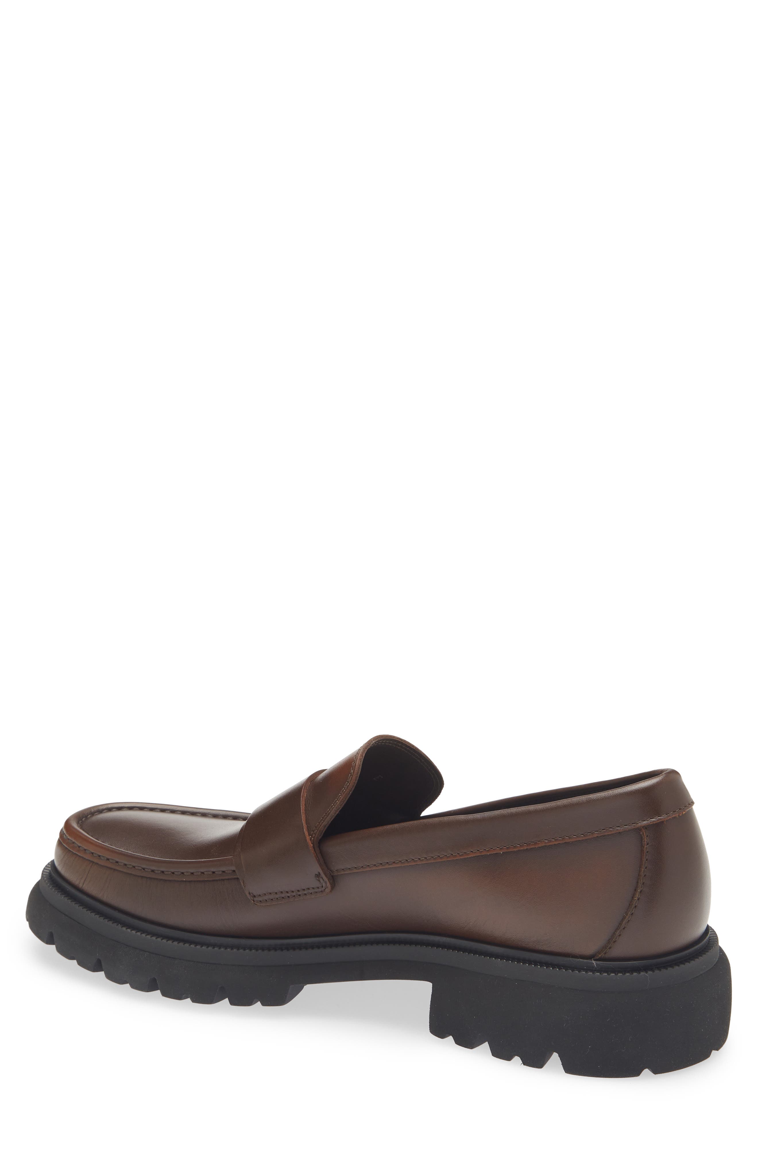 FERRAGAMO Andover Gancini Lug Sole Loafer, Alternate, color, Midbrown/ Hickory T.moro