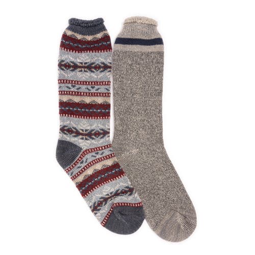 Muk Luks Heat Retainer Socks 2 Pair Pack In Multi