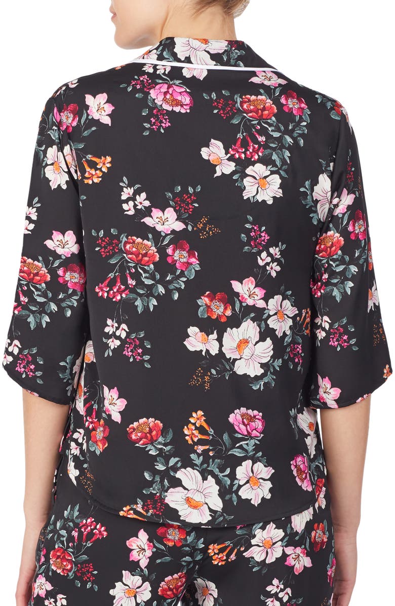 Room Service Pjs Pajama Top, Alternate, color, Black Floral