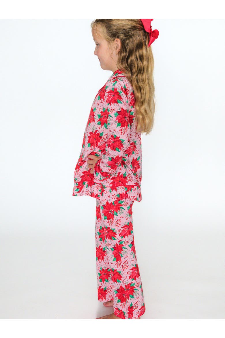 Holiday Ruffle Flare Pajama Set, Alternate, color, Poinsettia Wonderland