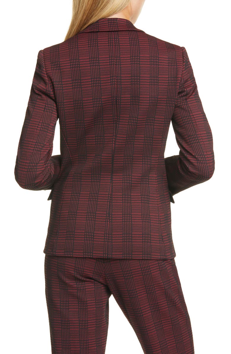 HUGO Houndstooth Plaid Long Jacket, Alternate, color, 