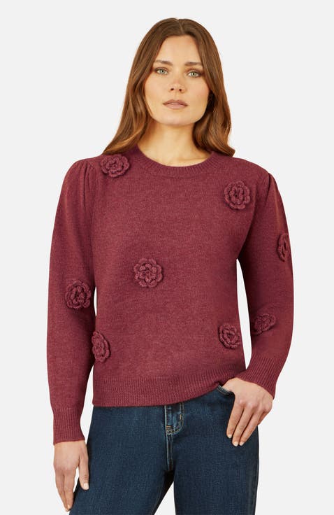 Crochet Flower Knit Jumper