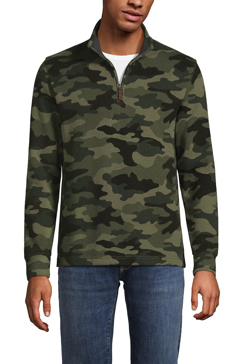 Bedford Rib Casual Quarter Zip Sweater, Main, color, River Stone Green Camo