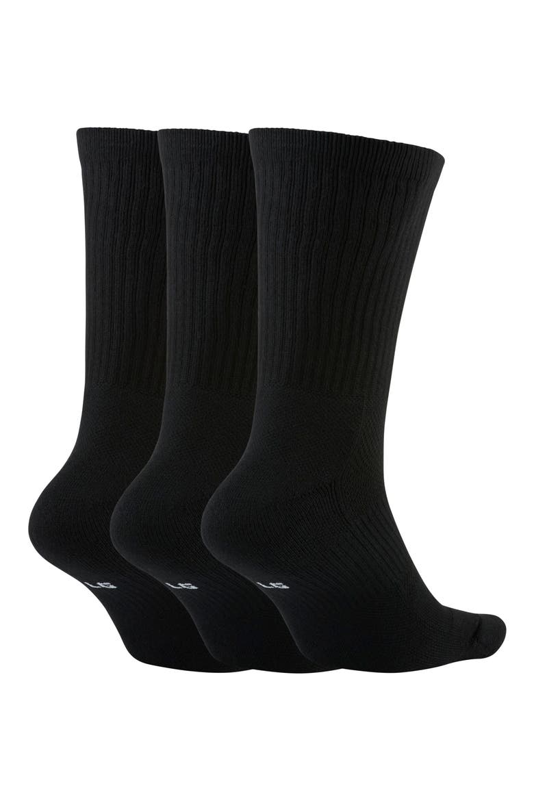 Dri-FIT 3-Pack Everyday Cushioned Basketball Socks, Alternate, color, BLACK/ WHITE