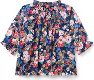 Janie and Jack Floral Ruffle Smocked Top