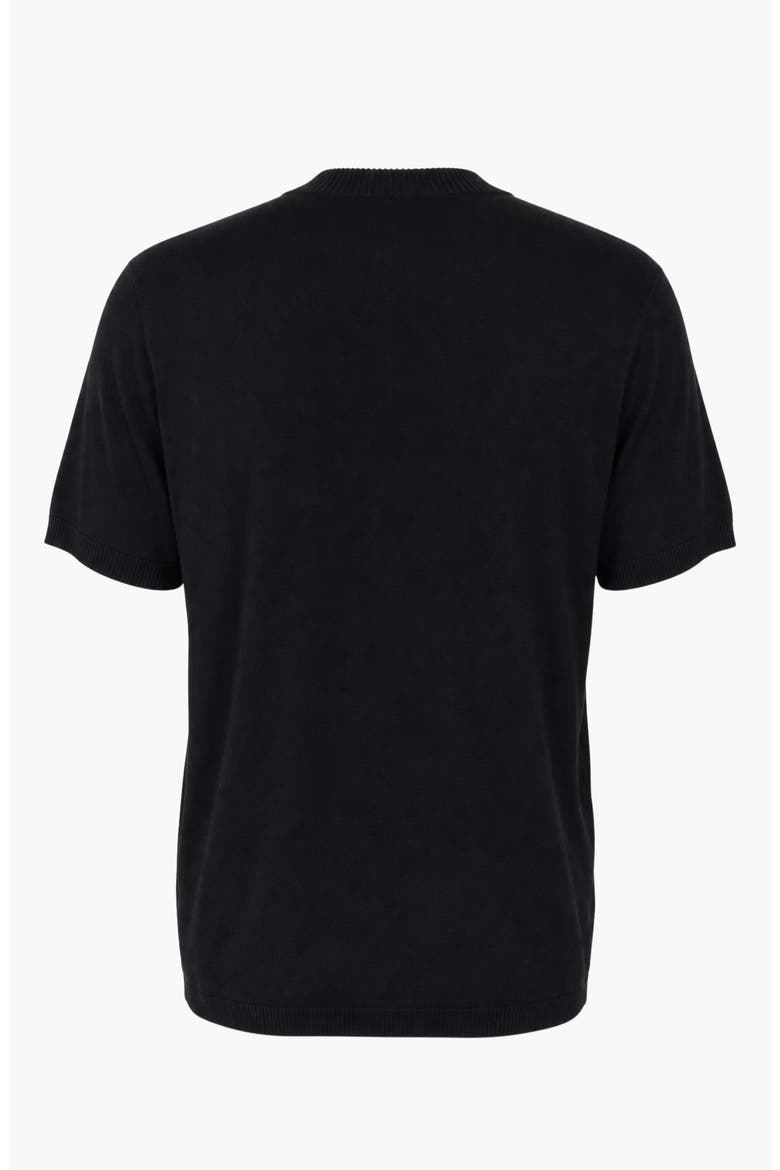 Short Sleeve Knit Crewneck Sweater Tee, Alternate, color, Black