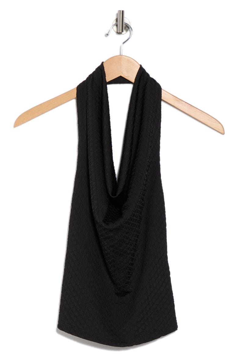 Texture Knit Halter Top, Alternate, color, BLACK
