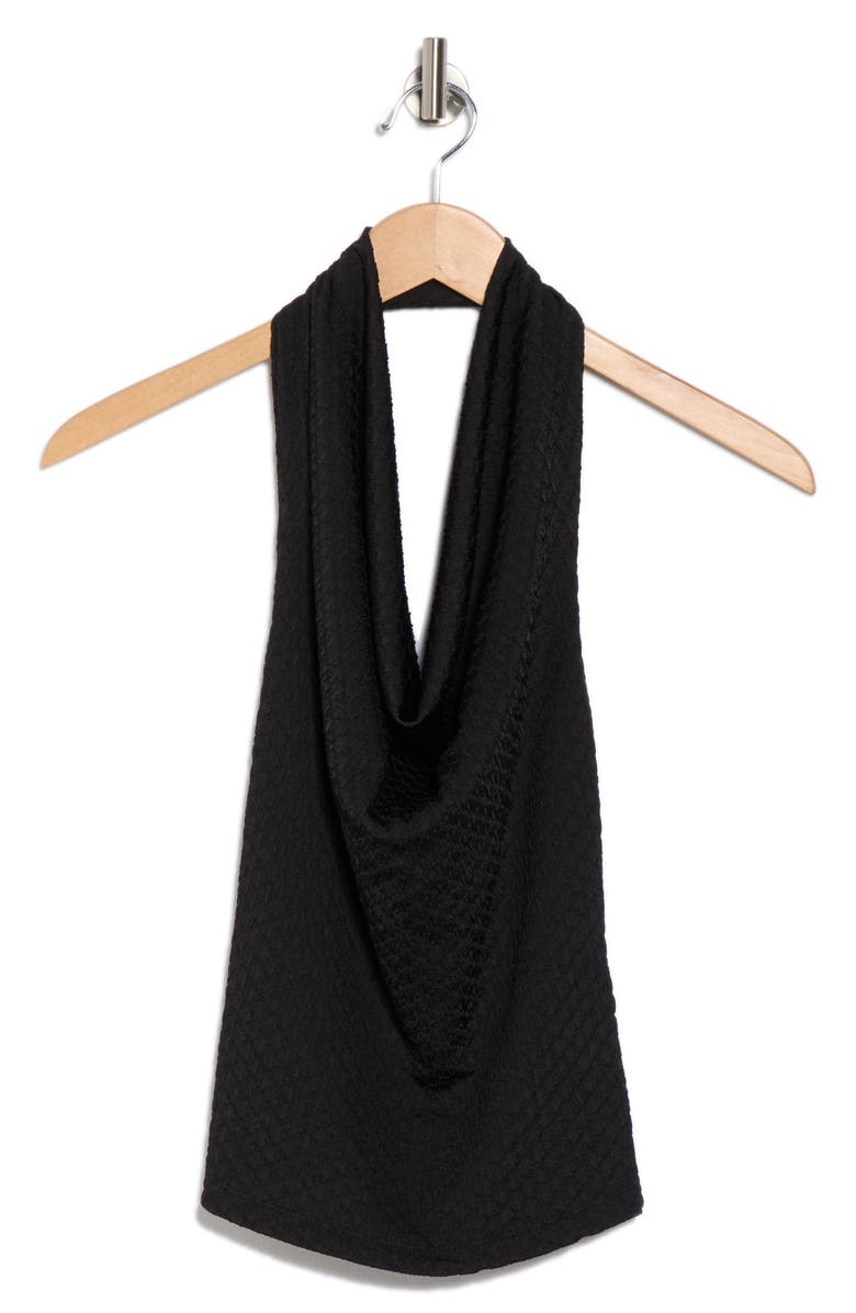 Renee C Texture Knit Halter Top, Alternate, color, Black