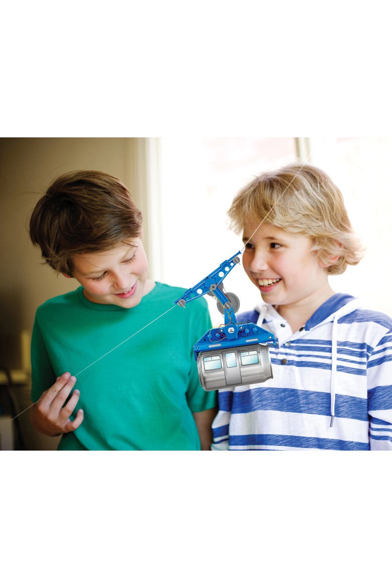 KidzRobotix Tin Can Cable Car, DIY Building Science Kit, Kids 8+, Alternate, color, Multicolored