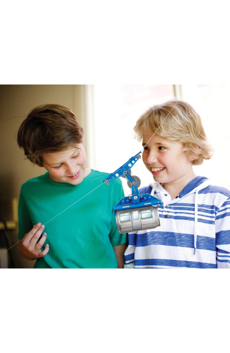 4M KidzRobotix Tin Can Cable Car, DIY Building Science Kit, Kids 8+, Alternate, color, Multicolored