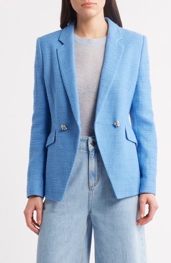 Faux Double Breasted Tweed Jacket
