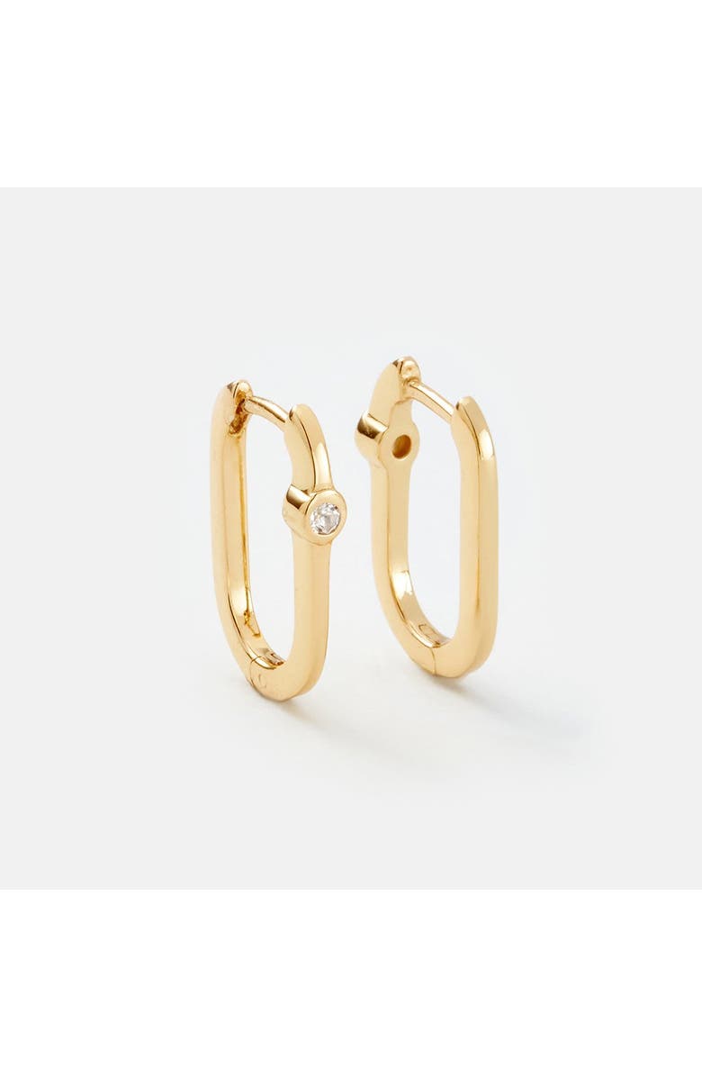 Sara Patino Midi Reversible Hoop with White Topaz, Alternate, color, Gold