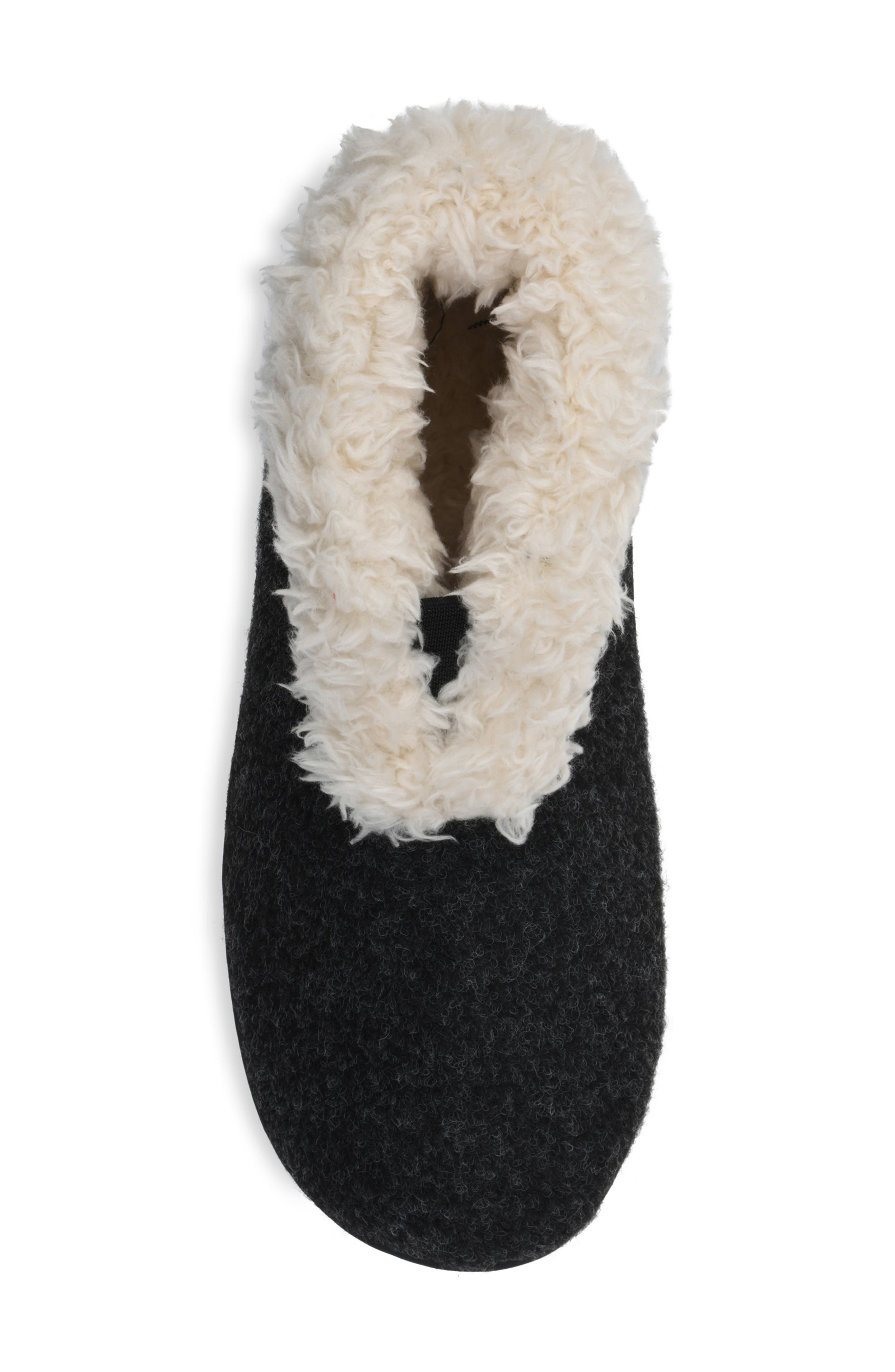 GAAHUU Faux Wool & Faux Shearling Slipper, Alternate, color, Black