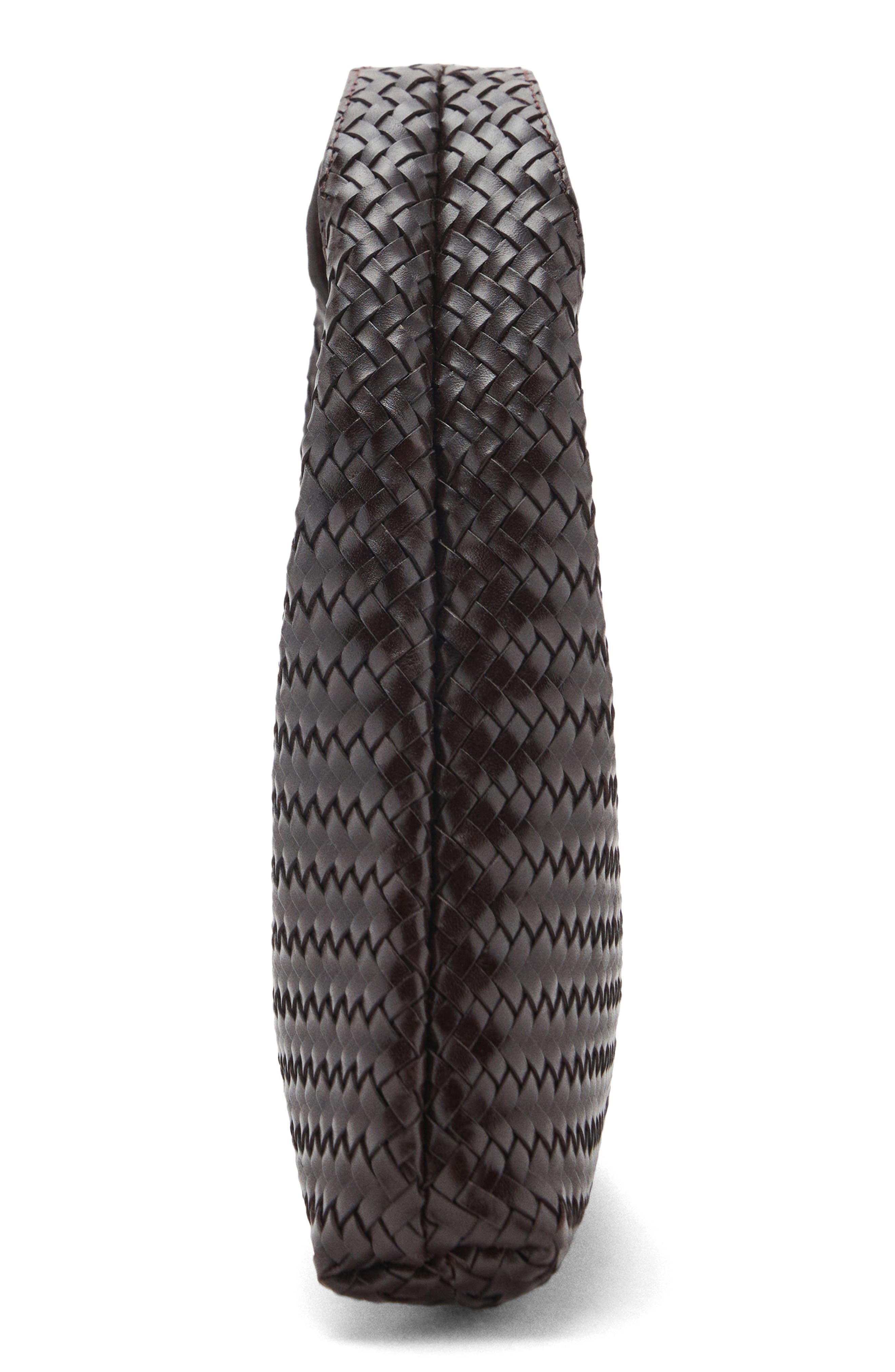 MANGO Braided Leather Handbag, Alternate, color, Chocolate