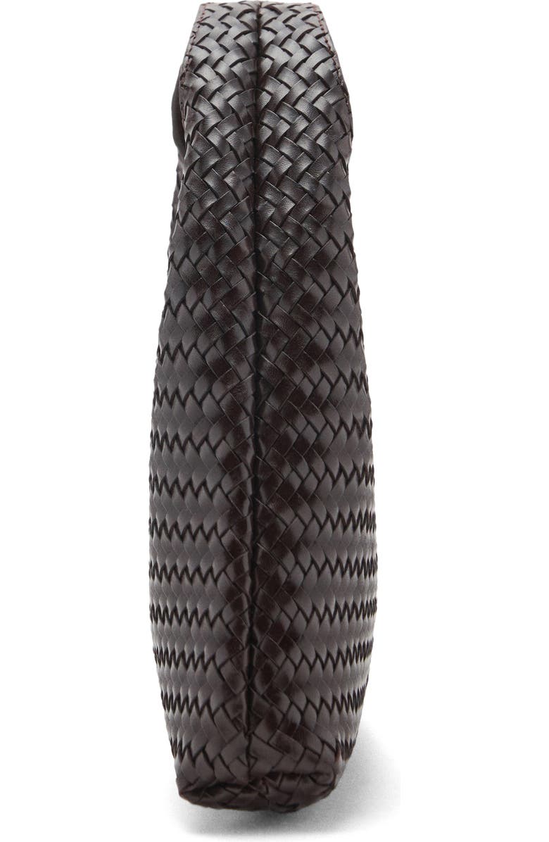 MANGO Braided Leather Handbag, Alternate, color, Chocolate