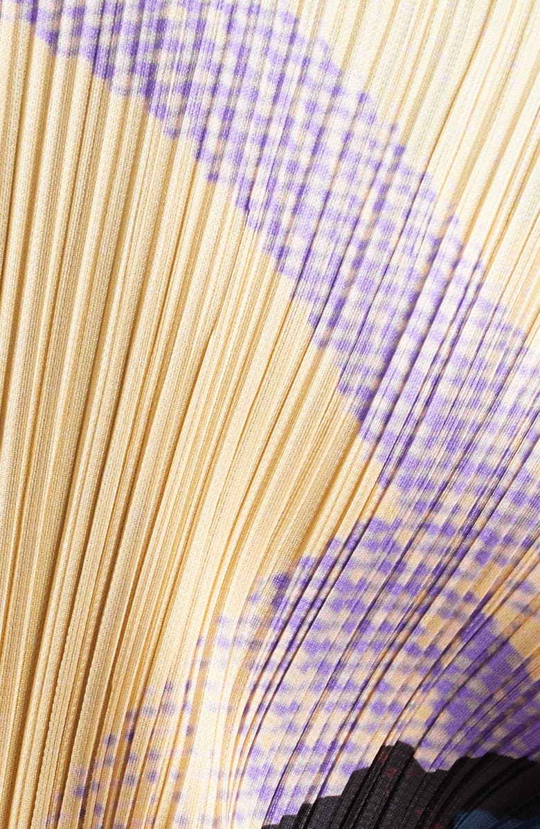 Pleats Please Issey Miyake Meteorite Print Pleated Open Front Cardigan, Alternate, color, 