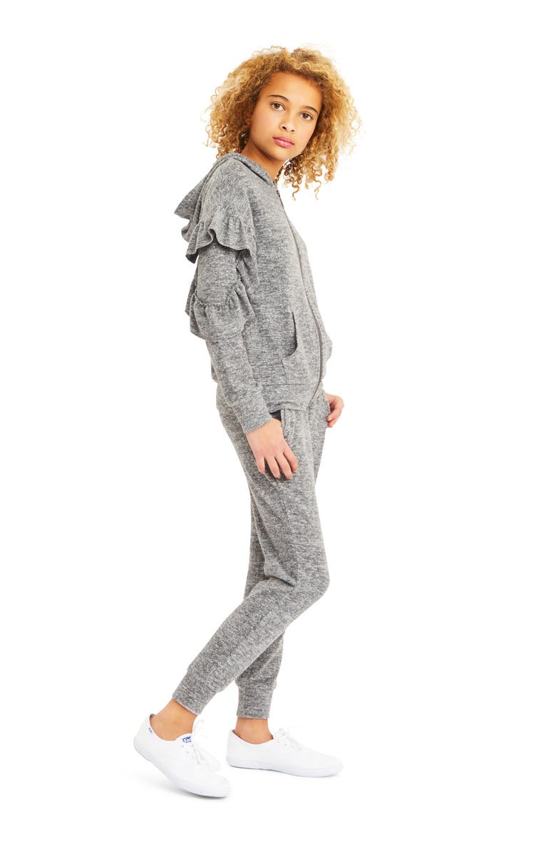 Habitual Girl Kids' Kinsley Ruffle Hooded Sweatshirt, Alternate, color, 