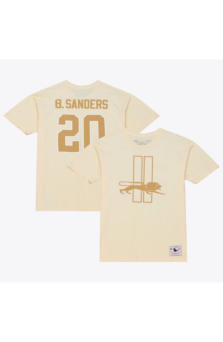 Mitchell & Ness Men's Mitchell & Ness Barry Sanders Cream Detroit Lions Sandman Name & Number T-Shirt, Main, color, Cream
