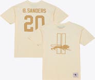 Mitchell & Ness Men's Mitchell & Ness Barry Sanders Cream Detroit Lions Sandman Name & Number T-Shirt