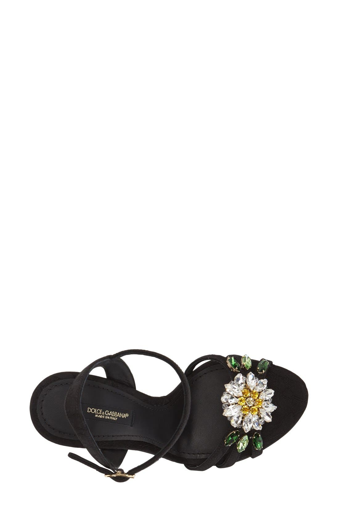 Jeweled Strappy Sandal, Alternate, color, BLACK