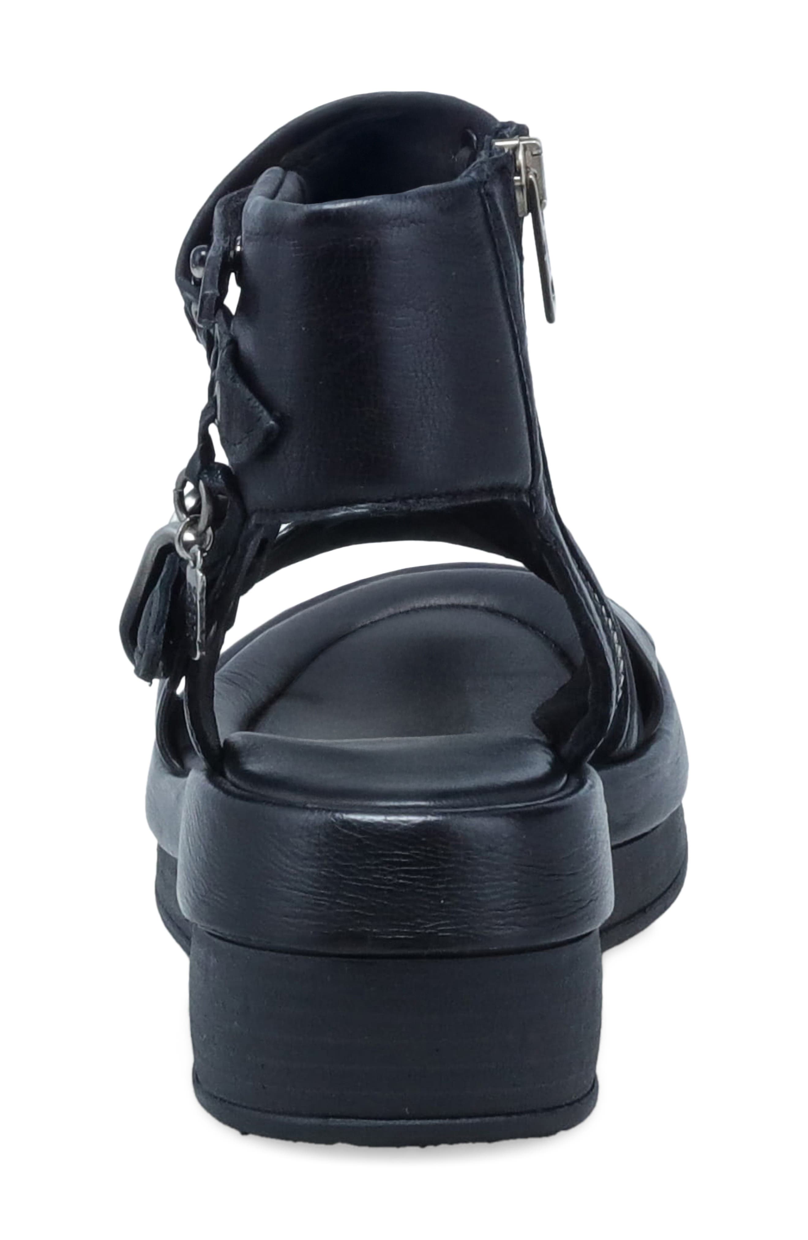 A.S.98 Spaulding Ankle Strap Sandal, Alternate, color, Black