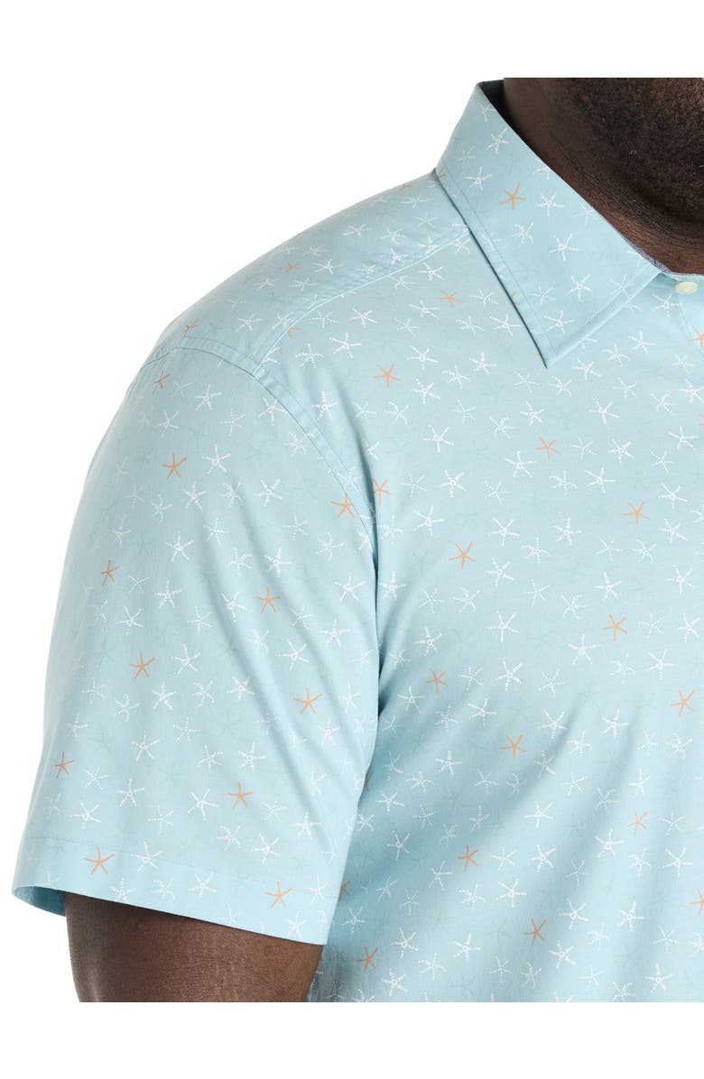 Nautica Big & Tall Starfish Printed Sport Shirt, Alternate, color, Bchballblu