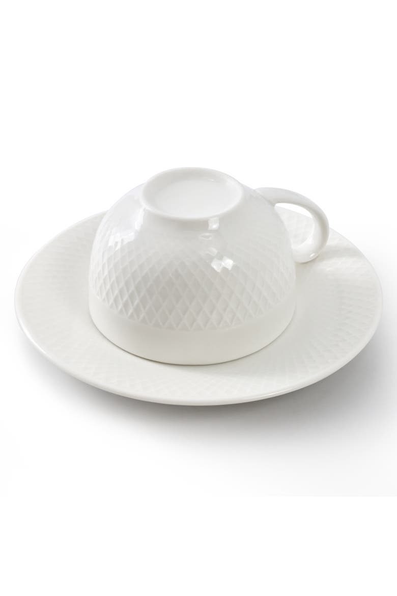 Luna 12 Piece 3 Ounce Porcelain Espresso Cup Set  with Saucers, Alternate, color, White