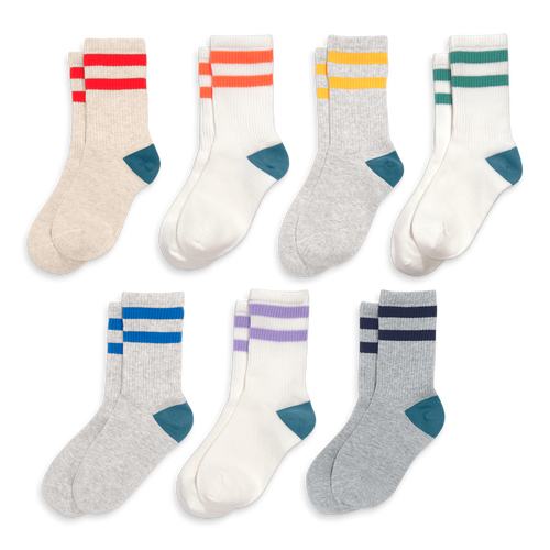 Primary Kids Athletic Sock 7-pack In Multi